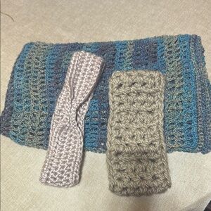 (SALE) Women’s Handmade Crochet wrap and Headband Set